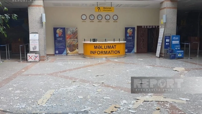 İranın dron hücumundan sonra Naxçıvan aeroportundan FOTOREPORTAJ