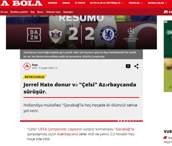 Qarabağ ingilislərə ŞOU GÖSTƏRDİ — Dünya bizdən DANIŞIR (FOTOLAR) Qarabağ ingilislərə ŞOU GÖSTƏRDİ — Dünya bizdən DANIŞIR (FOTOLAR)
