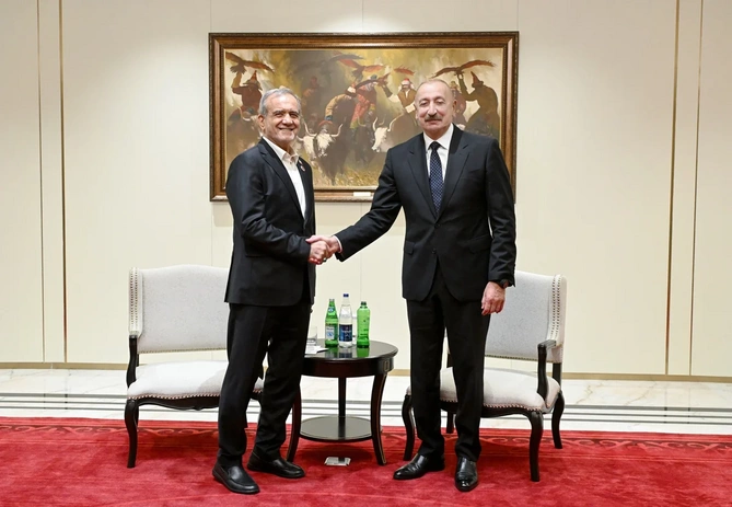 Bişkekdə Azərbaycan və İran prezidentlərinin görüşü keçirilib — FOTOLAR (YENİLƏNİB)