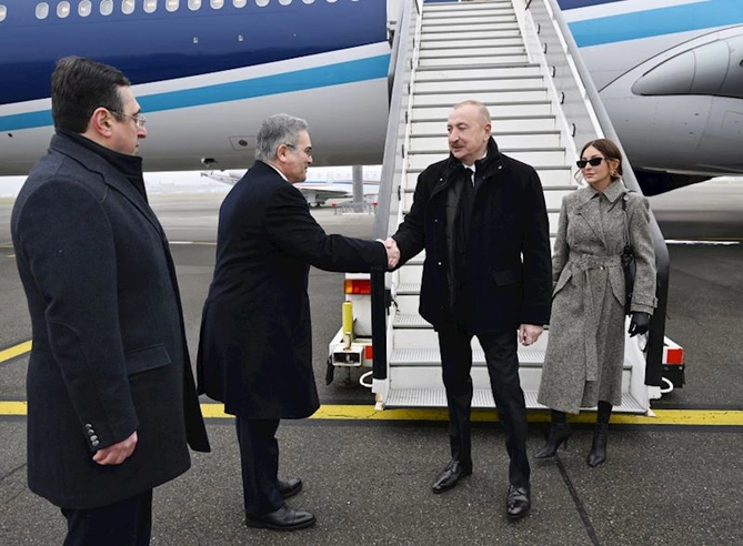 Prezident və birinci xanım Sürixə getdi — FOTOLAR