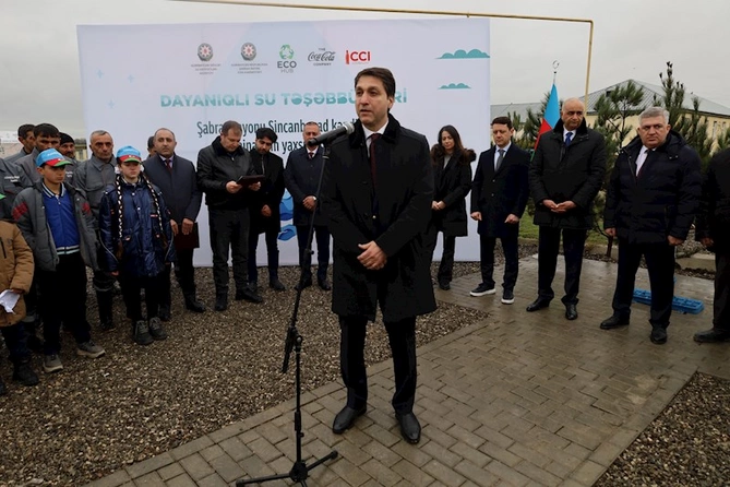 Şabranın Sincanboyad kəndinin yüzlərlə sakini içməli su ilə təmin olunub — FOTOLAR