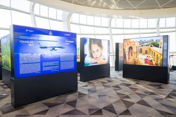 REZA-nın “Yüksələn işıq” fotosərgisi Heydər Əliyev Beynəlxalq Aeroportunda təqdim olunub — FOTOLAR