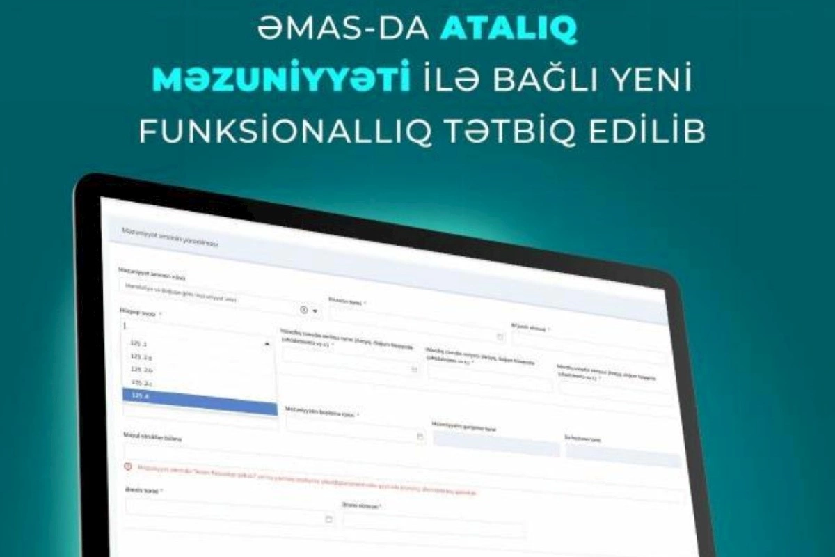 Atalıq məzuniyyəti ilə bağlı yeni funksiya işə salındı