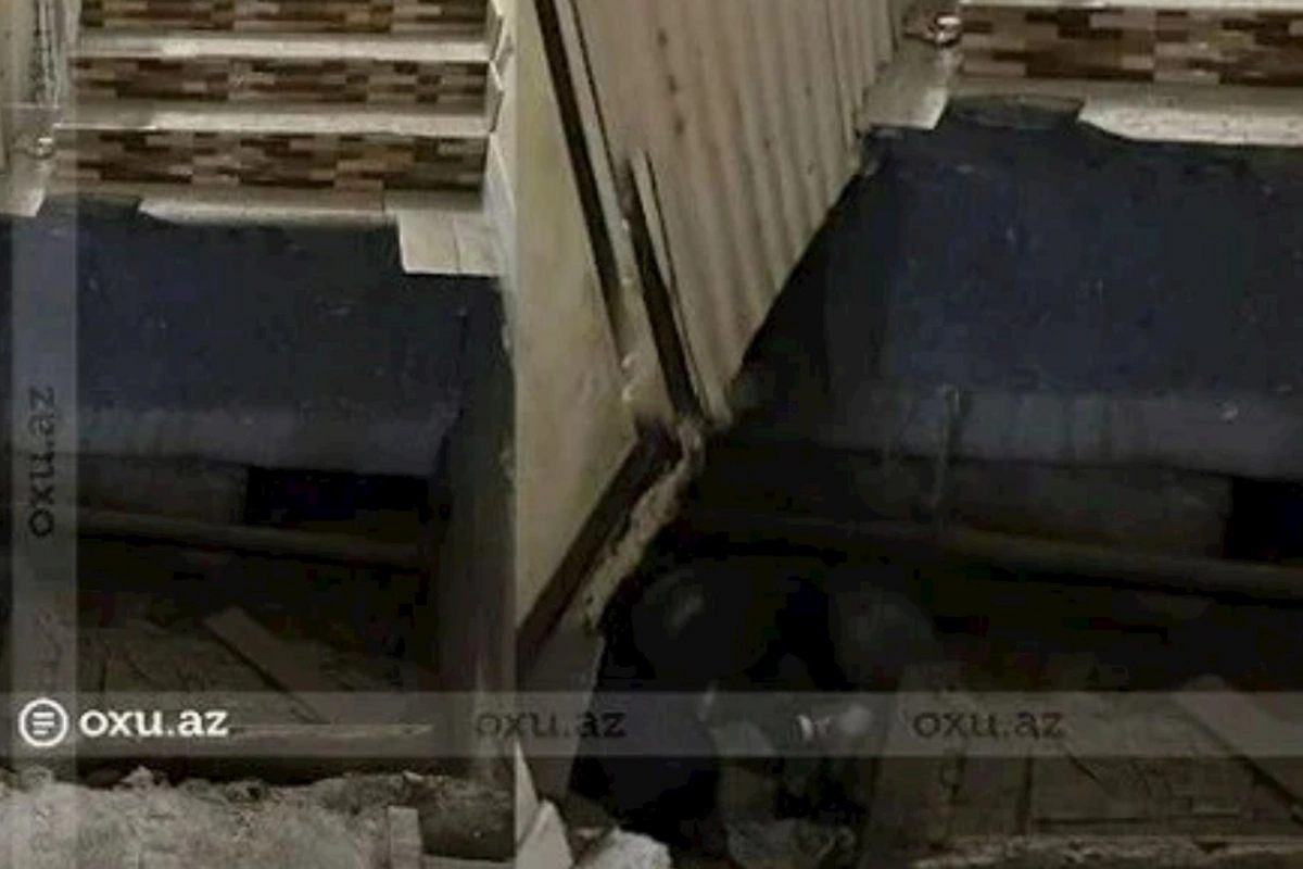 Bakıda binada blok çökdü: sakinlər evdən çıxa bilmir — VİDEO