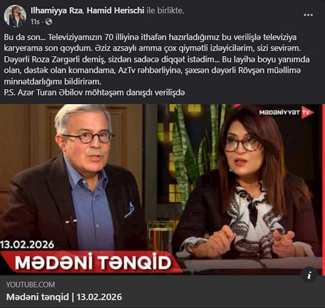 Tanınmış aparıcı karyerasını bitirdi — FOTO Tanınmış aparıcı karyerasını bitirdi — FOTO