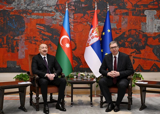 İlham Əliyevin Aleksandar Vuçiç ilə təkbətək görüşü keçirilir — FOTOLAR