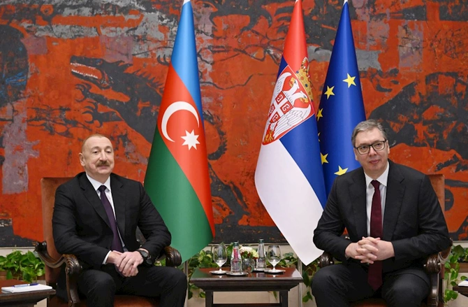 İlham Əliyevin Aleksandar Vuçiç ilə təkbətək görüşü keçirilir — FOTOLAR