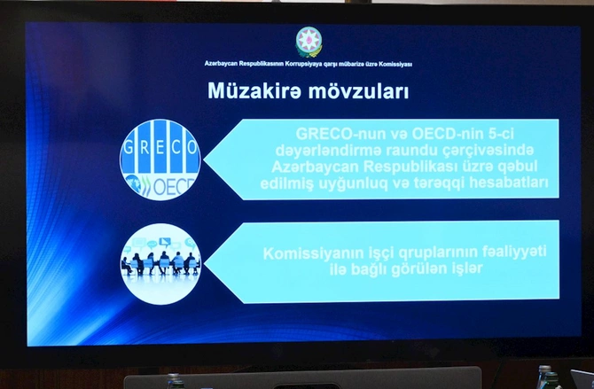 Azərbaycan Respublikasının Korrupsiyaya qarşı mübarizə üzrə Komissiyasının iclası keçirilib — FOTOLAR