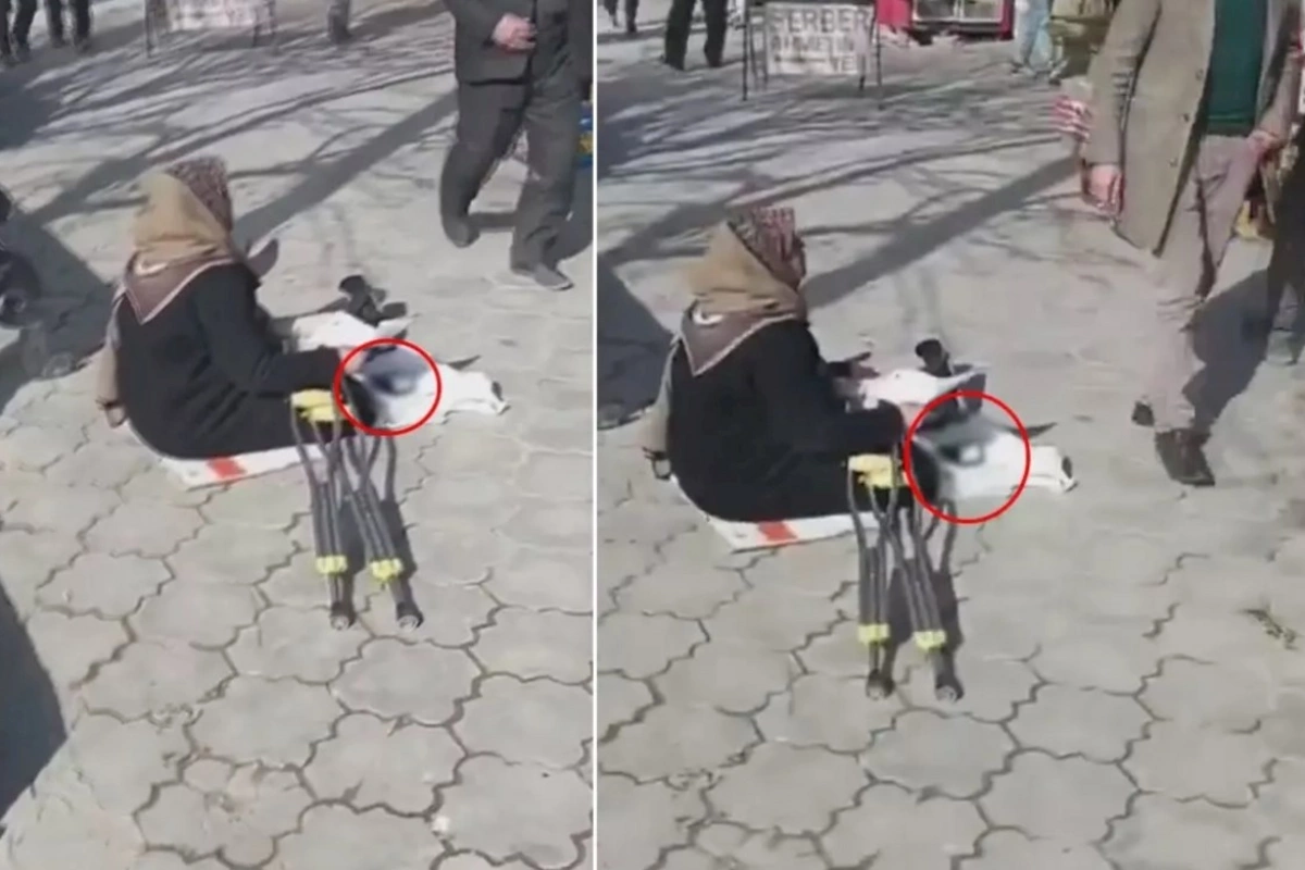 Dilənçinin qarşısındakı cihazı görənlər gözlərinə inanmadı