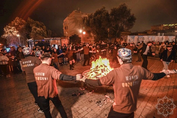 Bakıda çərşənbə tonqalı — FOTOLAR