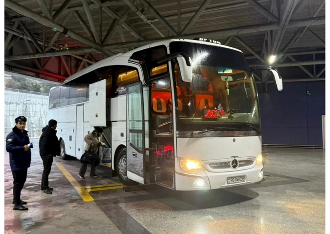 Bakı-Laçın reysi üzrə ilk avtobus yola düşdü — FOTOLAR