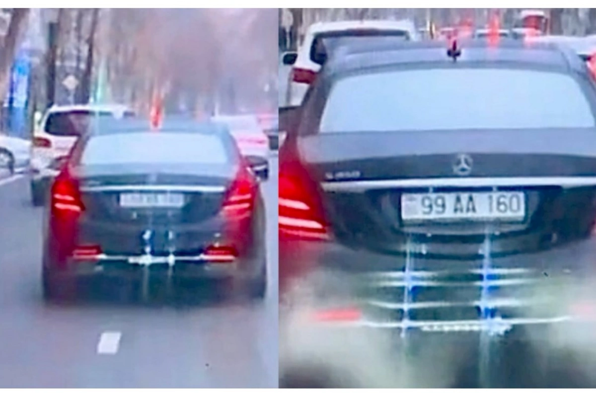 “AA” nömrəli “Mercedes”in sürücüsü görün necə “nümunəvi” hərəkət etdi — VİDEO