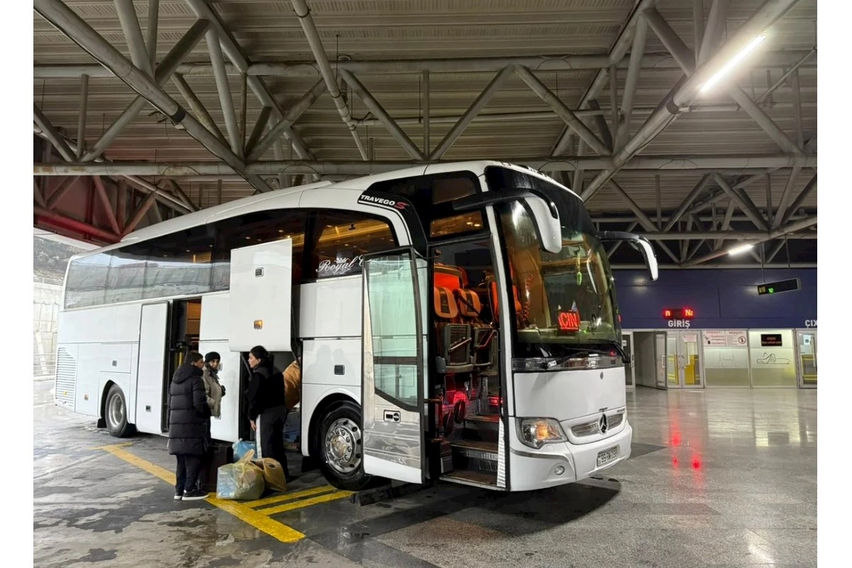Bakı-Laçın reysi üzrə ilk avtobus yola düşdü — FOTOLAR