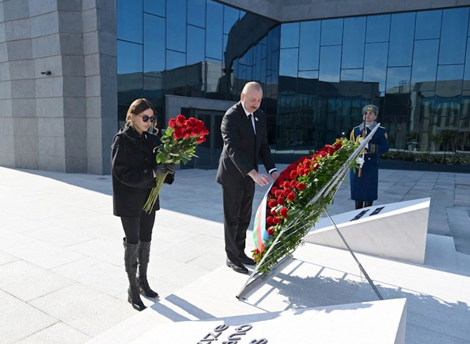 Prezident və birinci xanım Xocalı Soyqırımı Memorialının açılışında iştirak etdi — FOTOLAR (YENİLƏNİB)