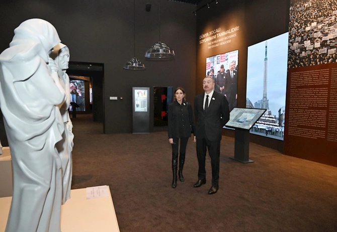 Prezident və birinci xanım Xocalı Soyqırımı Memorialının açılışında iştirak etdi — FOTOLAR (YENİLƏNİB)