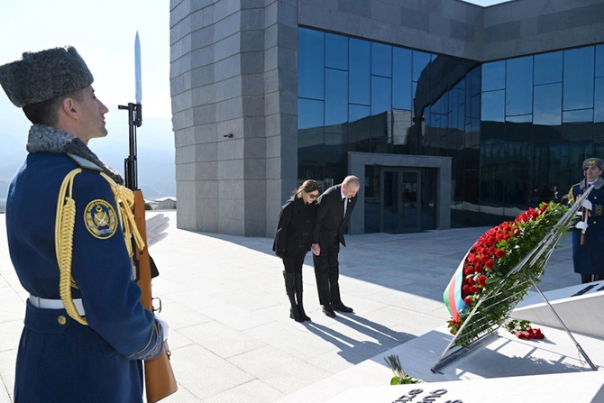 Prezident və birinci xanım Xocalı Soyqırımı Memorialının açılışında iştirak etdi — FOTOLAR (YENİLƏNİB)