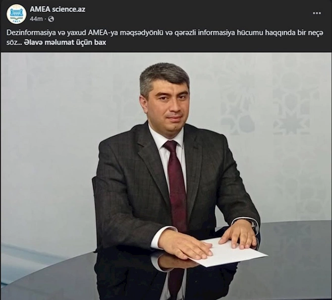 AMEA-nın rəsmi saytında paylaşılan alimin yazısı “ChatGPT” məhsulu çıxdı — FOTOLAR
