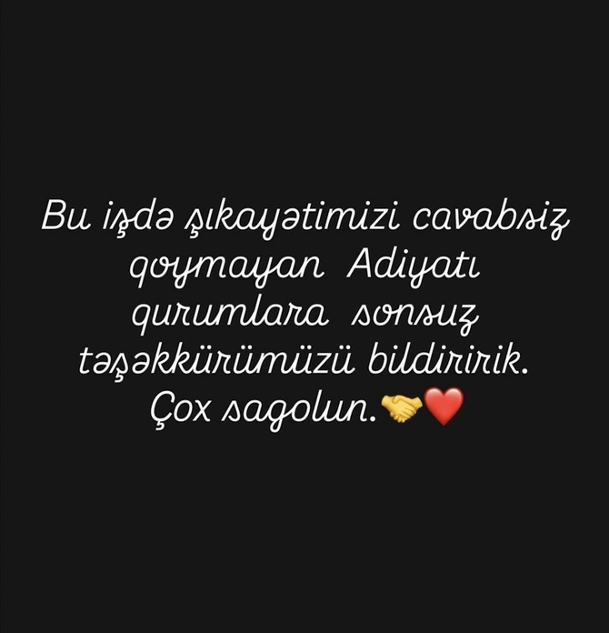 Tolikin verilişi bağlandıqdan sonra Səidədən ilk paylaşım — FOTO