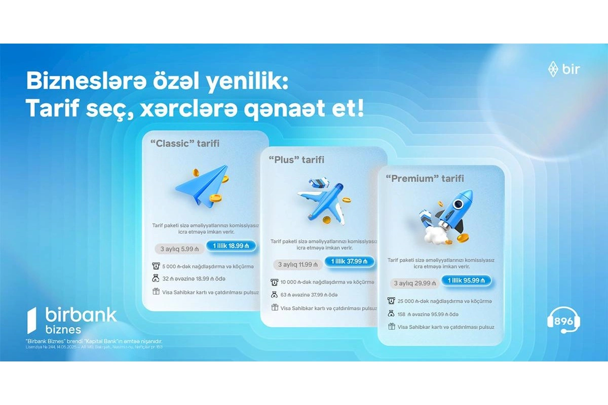 Birbank Biznes-dən sahibkarlar üçün yeni tariflər: xərclərinizi minimuma endirin