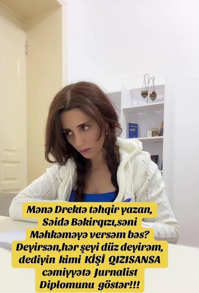 Səidə Bəkirqızı indi də psixoloqla qalmaqalda: Kişi qızısansa, jurnalist diplomunu göstər! — FOTO