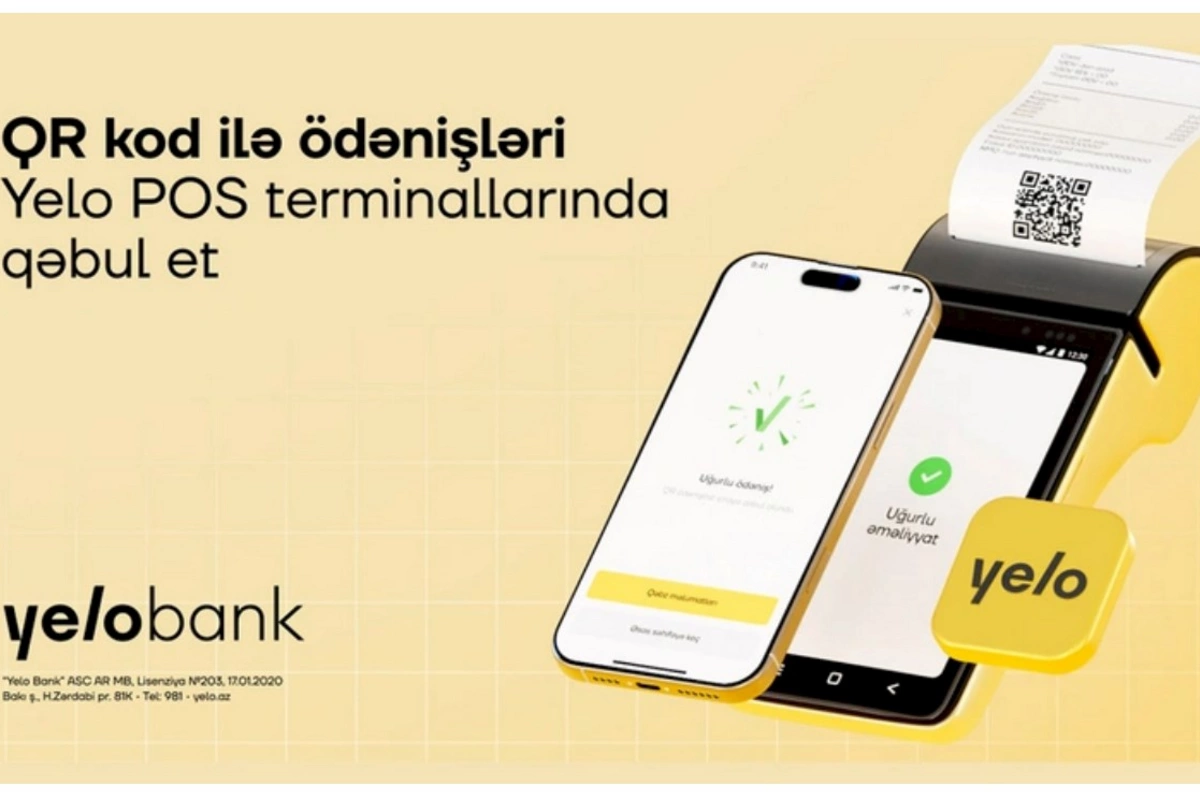 Yelo Bank-da innovativ QR ilə ödəniş aktivdir!
