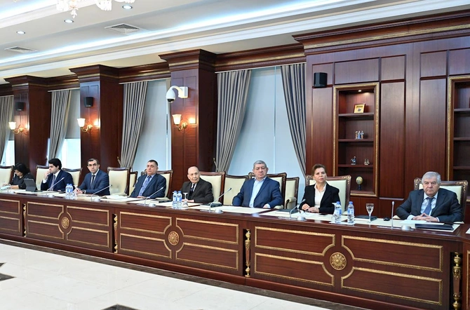 Çətir tutduğuna görə işdən çıxarıldığı deyilən şəxs AMEA-nın iclasında — FOTO