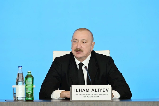 Prezident İlham Əliyev XIII Qlobal Bakı Forumunun açılış mərasimində çıxış etdi — FOTOLAR (YENİLƏNİB)