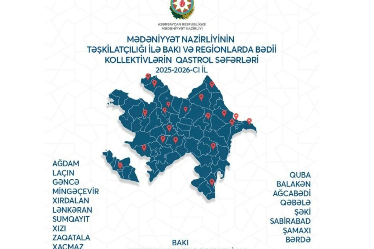 İlk dəfə Bakı və regionları əhatə edən mədəni qastrol proqramı həyata keçiriləcək