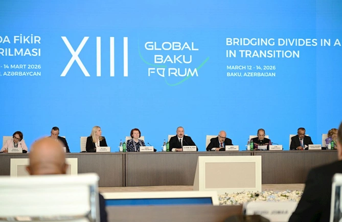 Prezident İlham Əliyev XIII Qlobal Bakı Forumunun açılış mərasimində çıxış etdi — FOTOLAR (YENİLƏNİB)
