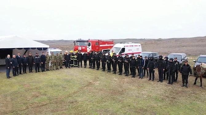 Ağstafada strateji obyektlərin mühafizəsi üzrə birgə təlim keçirilib — FOTOLAR
