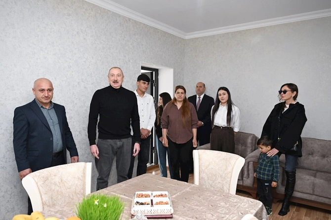 Prezidentlə xanımı Xocavəndə getdi — FOTOLAR