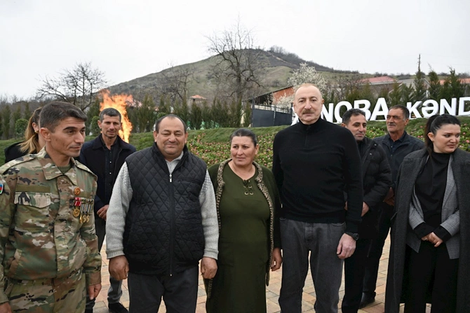 Prezidentlə xanımı Xocavəndə getdi — FOTOLAR