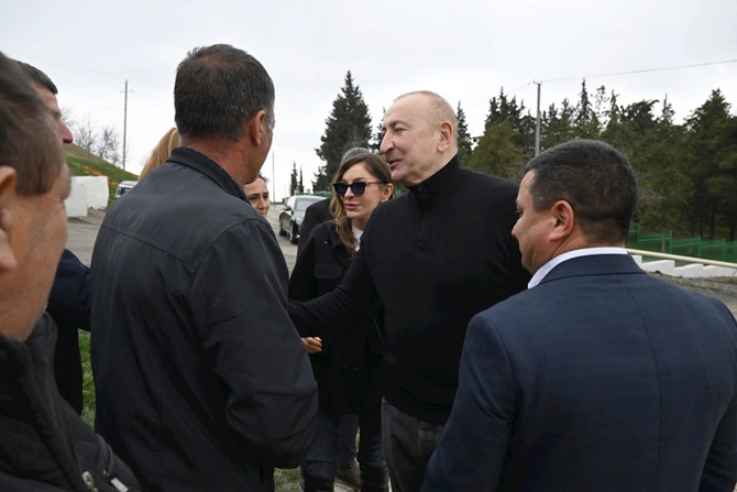 Prezidentlə xanımı Xocavəndə getdi — FOTOLAR