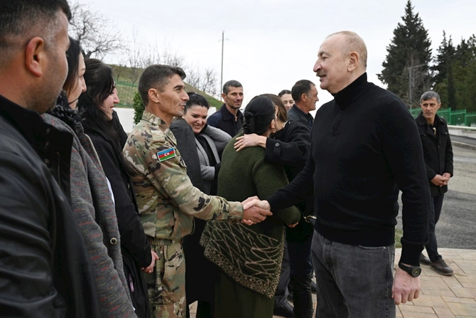 Prezidentlə xanımı Xocavəndə getdi — FOTOLAR