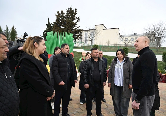 Prezidentlə xanımı Xocavəndə getdi — FOTOLAR