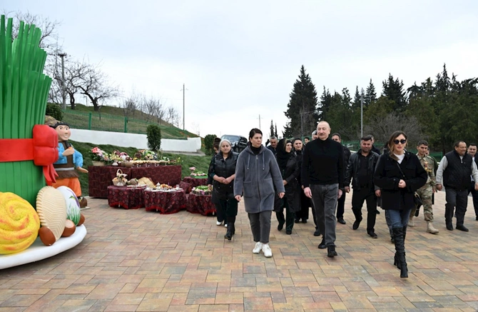Prezidentlə xanımı Xocavəndə getdi — FOTOLAR