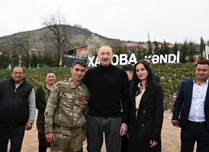 Prezidentlə xanımı Xocavəndə getdi — FOTOLAR