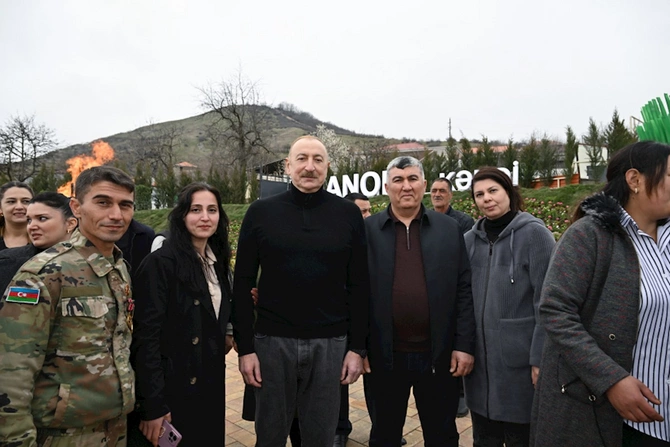 Prezidentlə xanımı Xocavəndə getdi — FOTOLAR