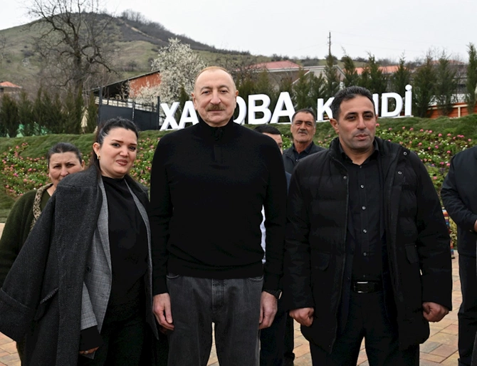 Prezidentlə xanımı Xocavəndə getdi — FOTOLAR