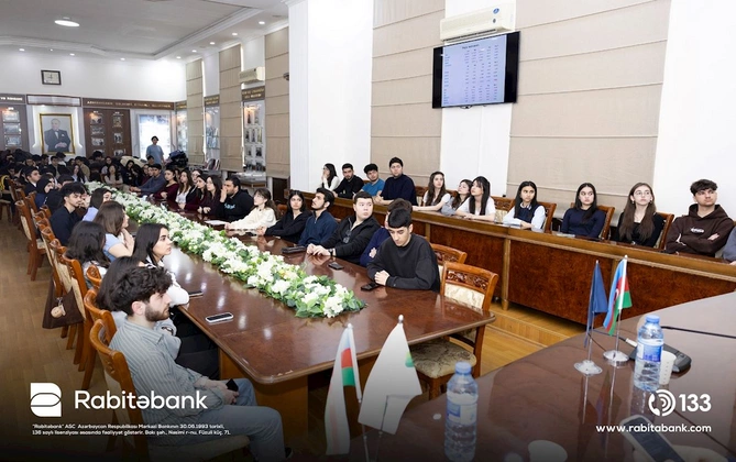 Rabitəbank Qlobal Pul Həftəsi 2026 çərçivəsində tələbələr üçün maarifləndirici təşəkküslə çıxış edib — FOTOLAR