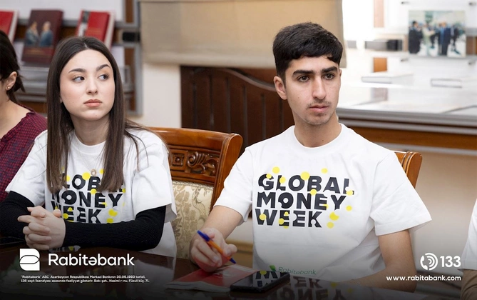 Rabitəbank Qlobal Pul Həftəsi 2026 çərçivəsində tələbələr üçün maarifləndirici təşəkküslə çıxış edib — FOTOLAR