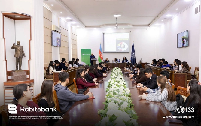 Rabitəbank Qlobal Pul Həftəsi 2026 çərçivəsində tələbələr üçün maarifləndirici təşəkküslə çıxış edib — FOTOLAR