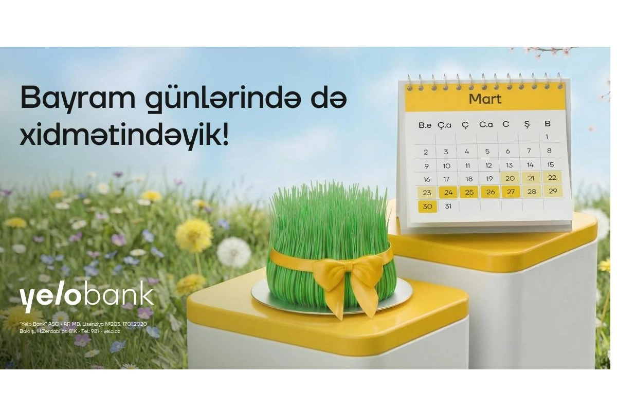 Yelo Bank bayram günlərində xidmətində olacaq