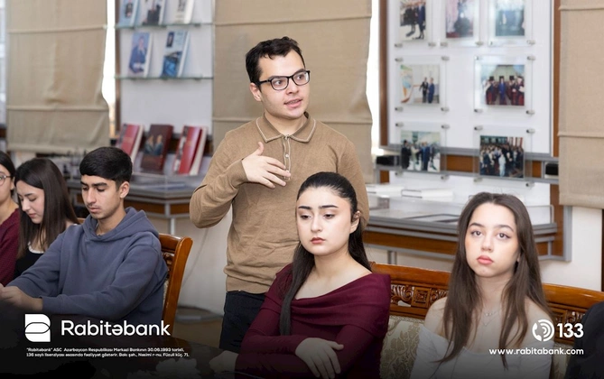 Rabitəbank Qlobal Pul Həftəsi 2026 çərçivəsində tələbələr üçün maarifləndirici təşəkküslə çıxış edib — FOTOLAR