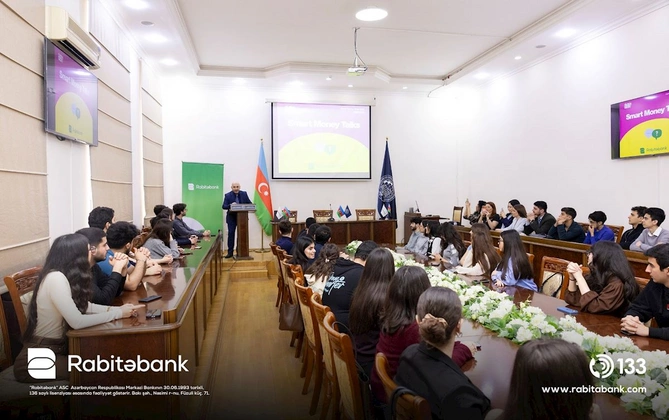Rabitəbank Qlobal Pul Həftəsi 2026 çərçivəsində tələbələr üçün maarifləndirici təşəkküslə çıxış edib — FOTOLAR