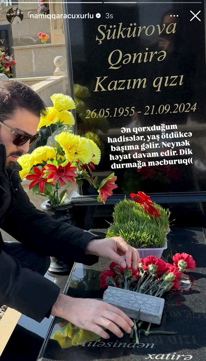 Namiq anasının məzarında: “Dik durmağa məcburuq” — FOTO