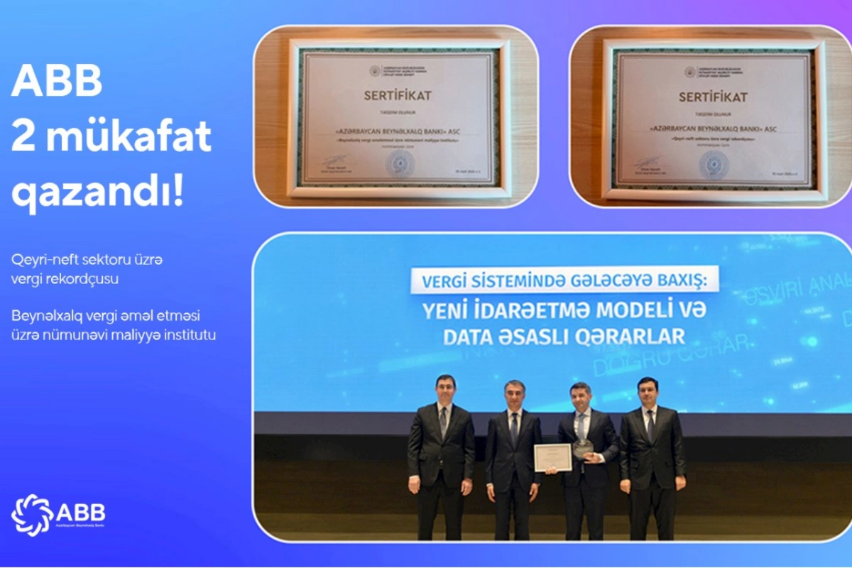 ABB Dövlət Vergi Xidmətinin 2 mükafatını qazandı