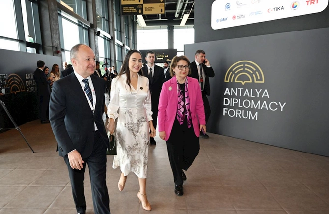 Mehriban Əliyeva Antalyada Fələstinlə bağlı paneldə iştirak etdi — FOTOLAR