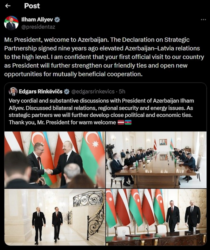 “Prezident kimi ölkəmizə ilk rəsmi səfəriniz yeni imkanlar açacaq” — FOTO
