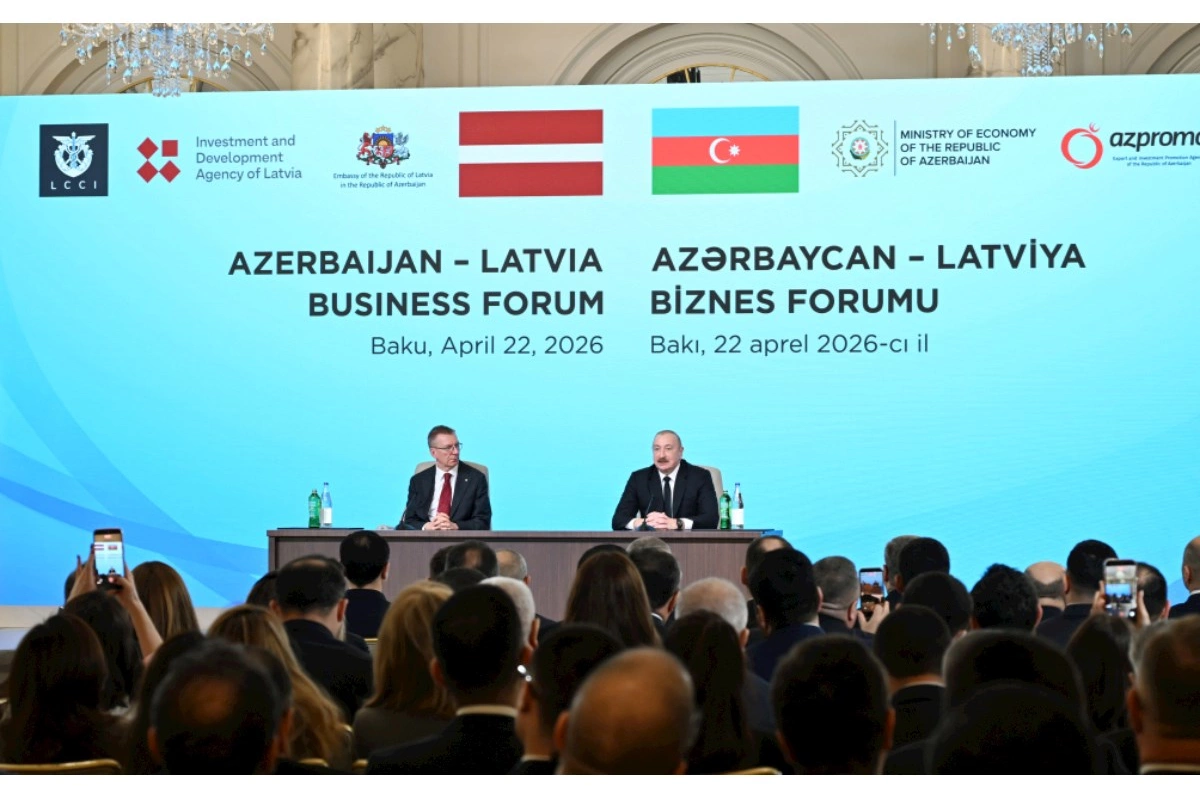 İlham Əliyev və Edqars Rinkeviçsin iştirakı ilə Azərbaycan-Latviya biznes-forumu keçirilib — FOTOLAR (YENİLƏNİB)